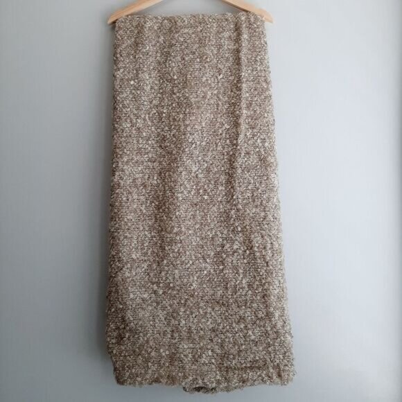 IKEA Stockholm Fuzzy & Soft Mohair Wool Blend Blanket Cream & Tan - Picture 9 of 9